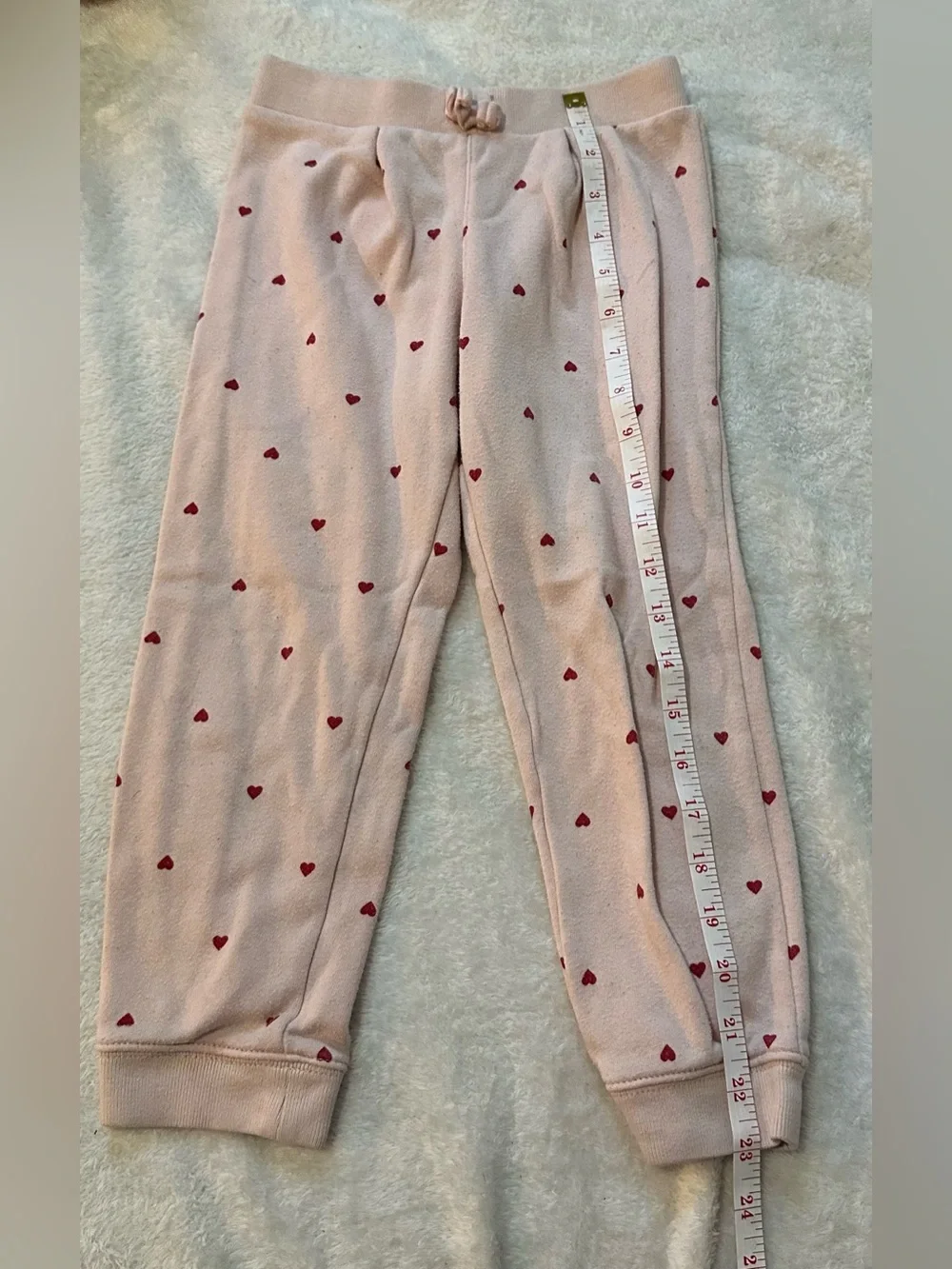 OshKosh B'gosh Toddler Girls Light Pink Red Heart Sweatpants Joggers - Size 5T
